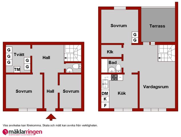 4 rum och kök i etage